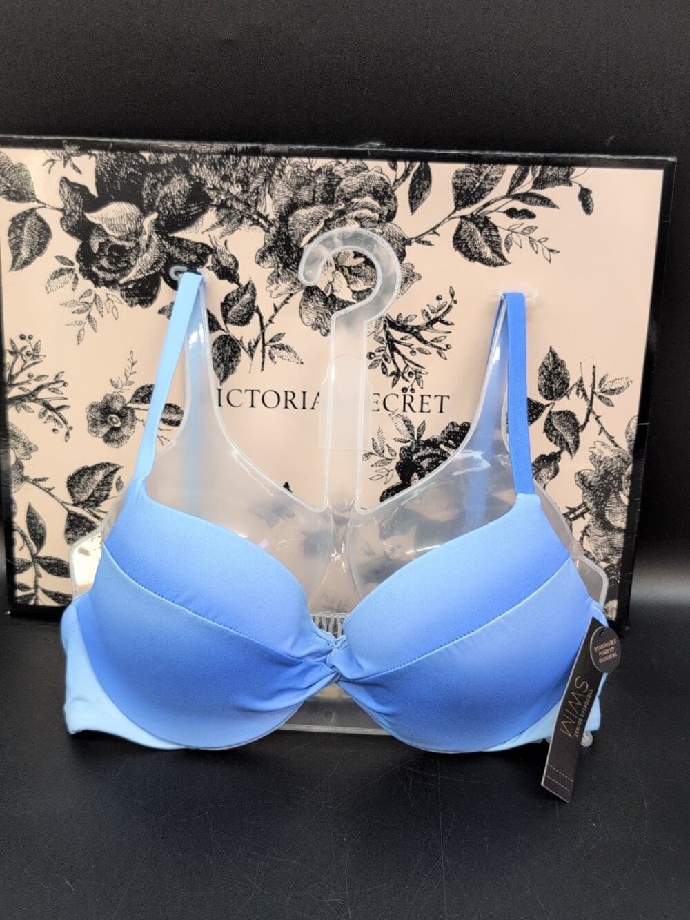 Victoria's Secret Swim Twist Push Up Bikini Top 32C Blue Ombre